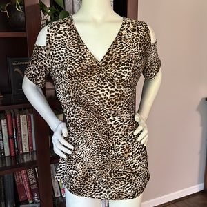 NWT Merry Fun leopard print top